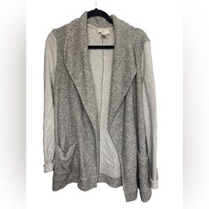 LOFT Outlet Lounge Marled Grey Open Front Cardigan Jacket Size M